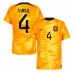 Nederland Virgil van Dijk #4 Voetbalkleding Thuisshirt WK 2022 Korte Mouwen